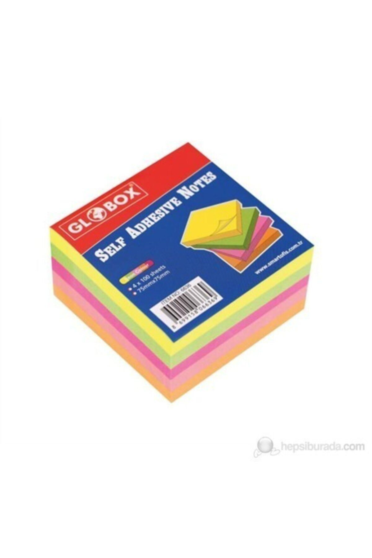 Globox 4 Renk Yapişkanli Not Kağidi Smart.6635 Pastel Renkler
