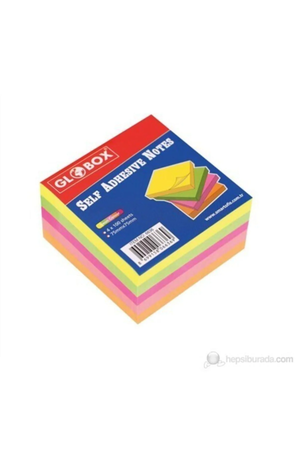 4 Renk Yapışkanlı Not Kağıdı Smart.6635 Pastel Renkler