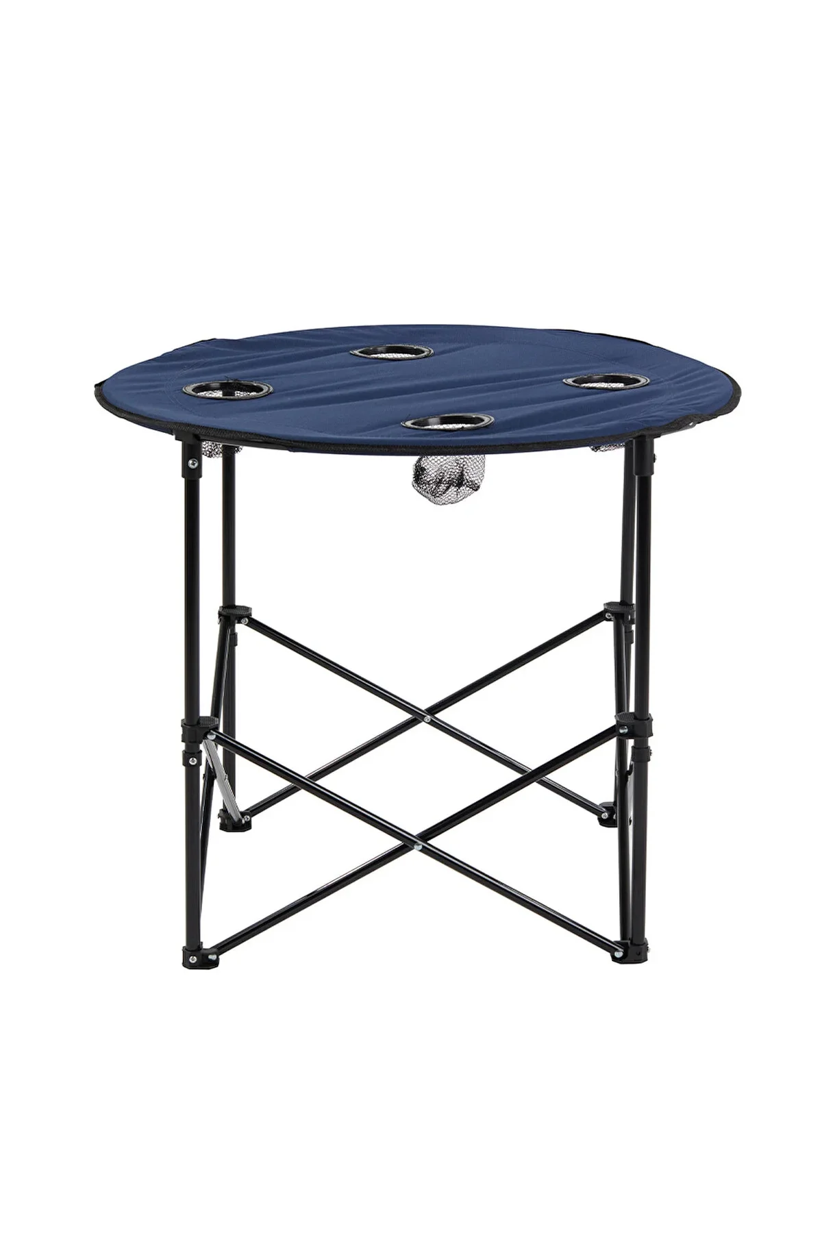 4 Sandalyeli Katlanır Kamp Masa Sandalye Seti 71 cm Yuvarlak Masa Çantalı 5 Parça