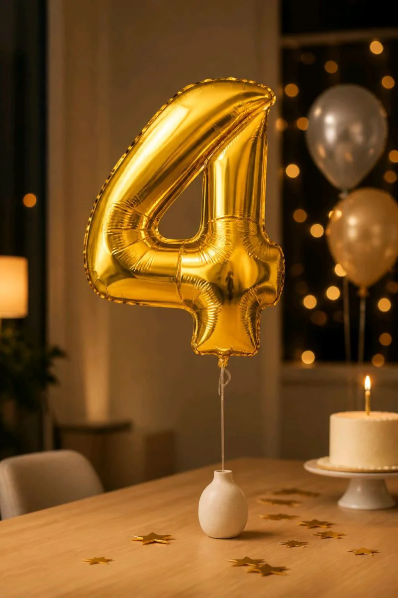 4 Sayılı Helyumla Şişirilibilen  Balon Sarı  40"100 cm