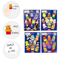 4 Set - 40 Parça Tox Rakamlar, Uçan, Evcil ve Vahşi Hayvanlar Par