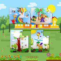 Ada Detox 4 Set - 48 Parça Tox Gökkuşağı Ve Zürafa 3+ Keçe Yapboz - 3 Yaş P