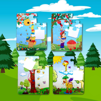 Ada Detox 4 Set - 48 Parça Tox Zurafa Ve Elmacı Ayı 3+ Keçe Yapboz - 3 Yaş 