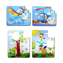 Ada Detox 4 Set - 48 Parça Tox Tekne , Helikopter Ve Zürafa 3+ Keçe Yapboz 