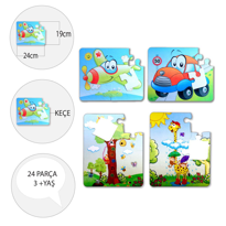 Ada Detox 4 Set - 48 Parça Tox Uçak, Araba Ve Zürafa 3+ Keçe Yapboz - 3 Yaş Ada Detox 4 Set - 48 Parça Tox Uçak, Araba Ve Zürafa 3+ Keçe Yapboz - 3 Yaş