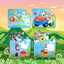 Ada Detox 4 Set - 48 Parça Tox Uçak, Araba Ve Elmacı Ayı 3+ Keçe Yapboz - 3