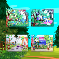 Ada Detox 4 Set - 96 Parça Tox Baykuş Ve Oyun Parkı 5+ Keçe Yapboz - 5 Yaş 