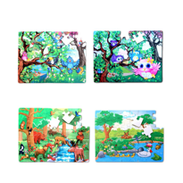 4 Set - 96 Parça Tox Orman ve Baykuş 5+ Keçe Yapboz - 5 Yaş Puzzl