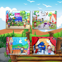 Ada Detox 4 Set - 96 Parça Tox Oyun Parkı Ve Sahne 5+ Keçe Yapboz - 5 Yaş P