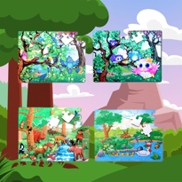 Ada Detox 4 Set - 96 Parça Tox Orman Ve Baykuş 5+ Keçe Yapboz - 5 Yaş Puzzl