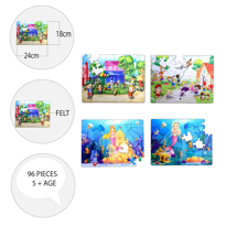 Ada Detox 4 Set - 96 Parça Tox Oyun Parkı Ve Deniz Kızı 5+ Keçe Yapboz - 5 