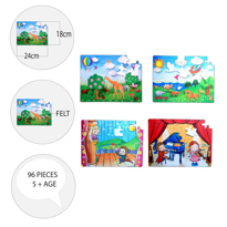 Ada Detox 4 Set - 96 Parça Tox Origami Ve Sahne 5+ Keçe Yapboz - 5 Yaş Puzz