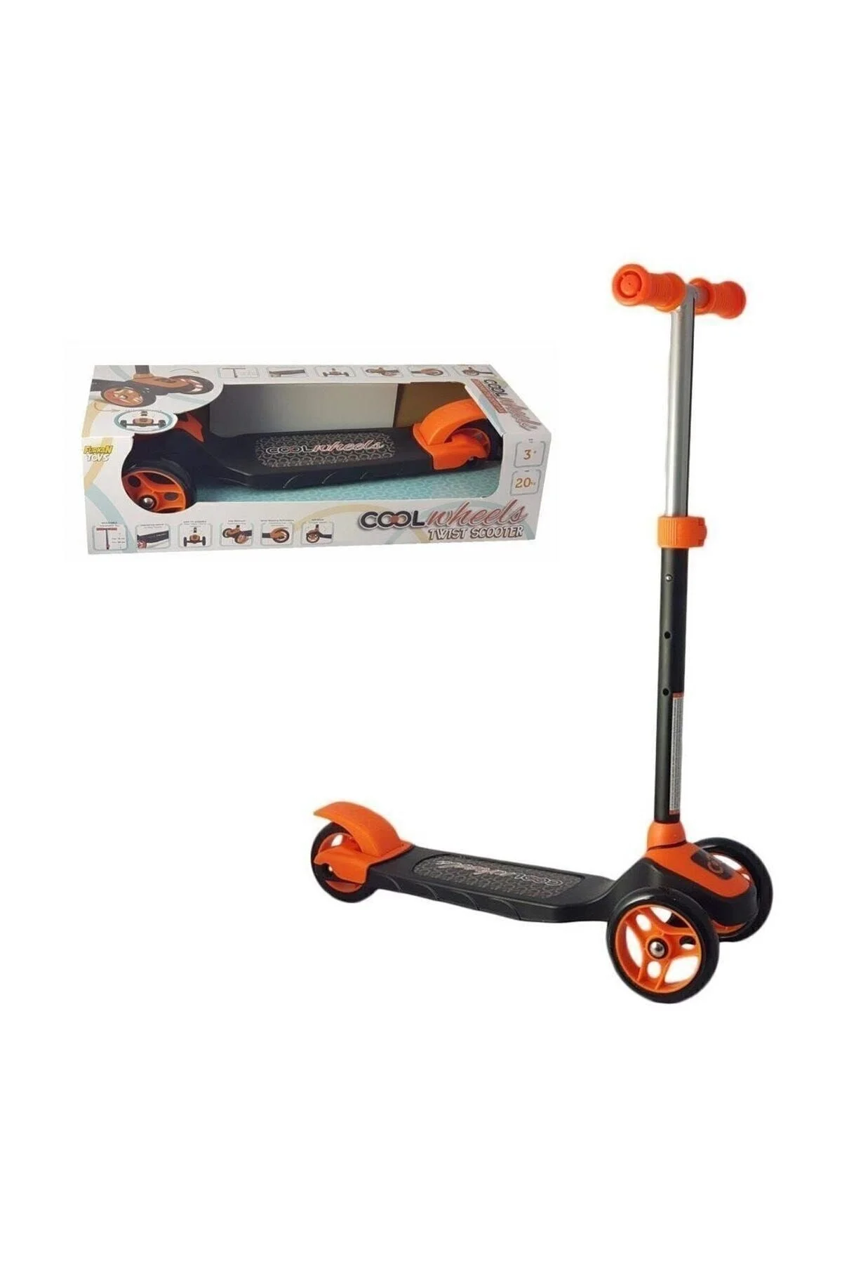 4 tekerlekli çocuk scooterı turuncu renk 3 yaş ve üzeri için uygun - Oyuncak - Scooterlar