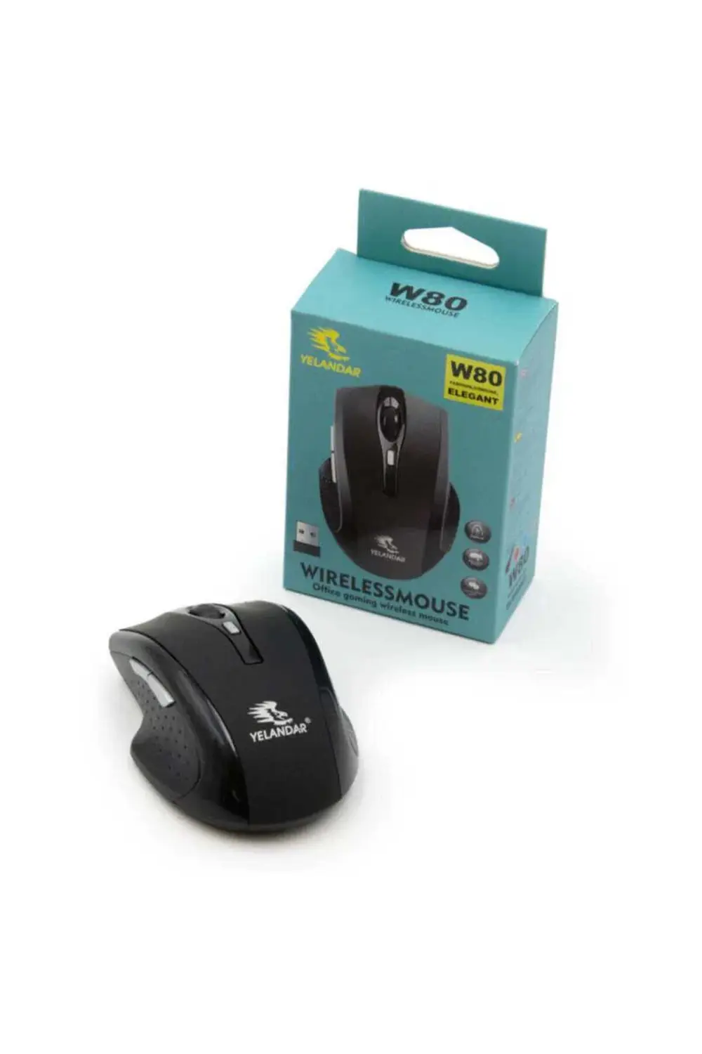 4 Tuşlu Kablosuz Bilgisayar Faresi W80 - Kablosuz Mouse Siyah