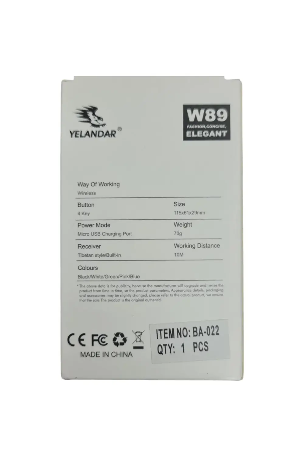 4 Tuşlu Kablosuz Bilgisayar Faresi W89 - Kablosuz Mouse Kırmızı