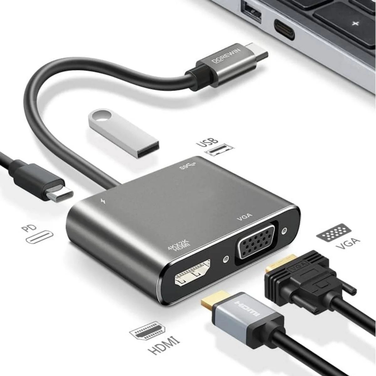 4 Ü 1 Arada Type-c To Hub Dönüştürücü Adaptör 4k Ultra Hd Hdmı &a 4 Ü 1 Arada Type-c To Hub Dönüştürücü Adaptör 4k Ultra Hd Hdmı &a