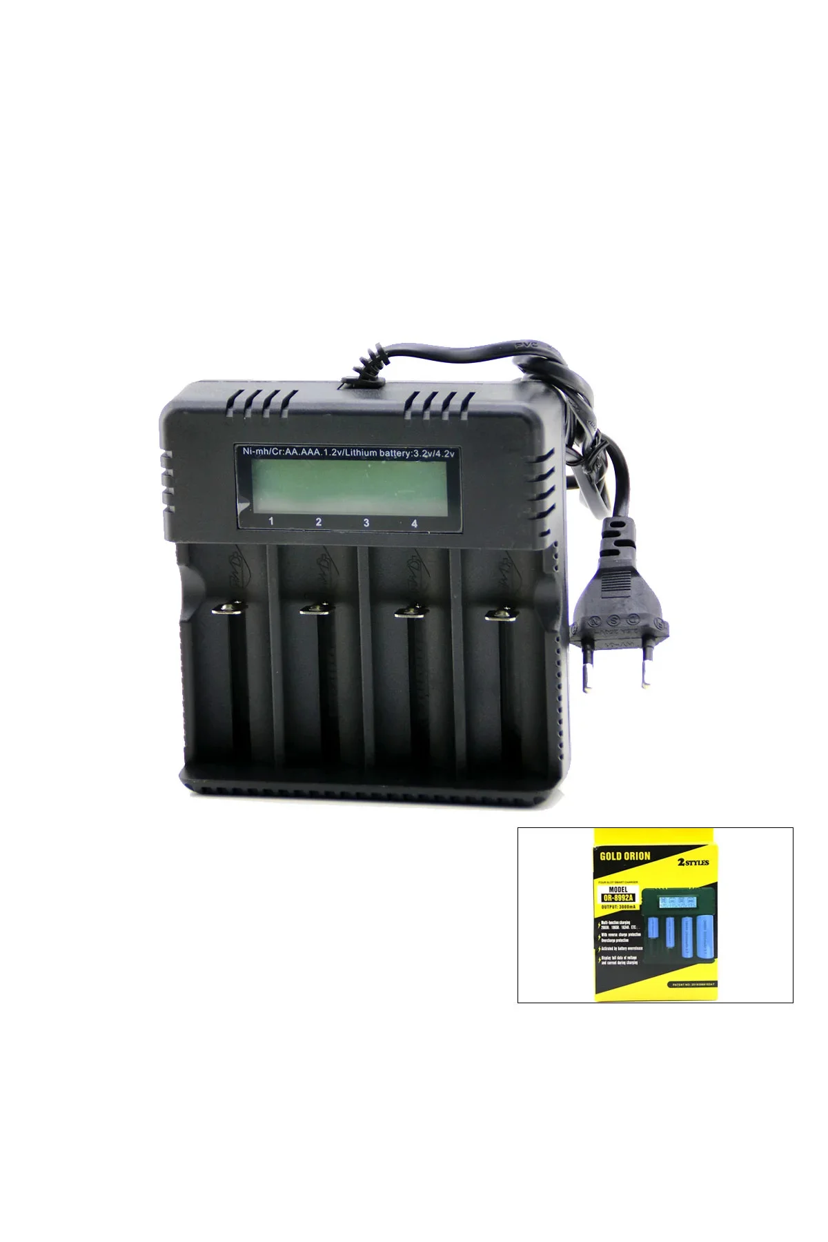 4 Yuvalı Li-ion Pil Şarj Cihazı 3000mA 4.2V (18650/26650/16340 Uyumlu) 4 Yuvalı Li-ion Pil Şarj Cihazı 3000mA 4.2V (18650/26650/16340 Uyumlu)