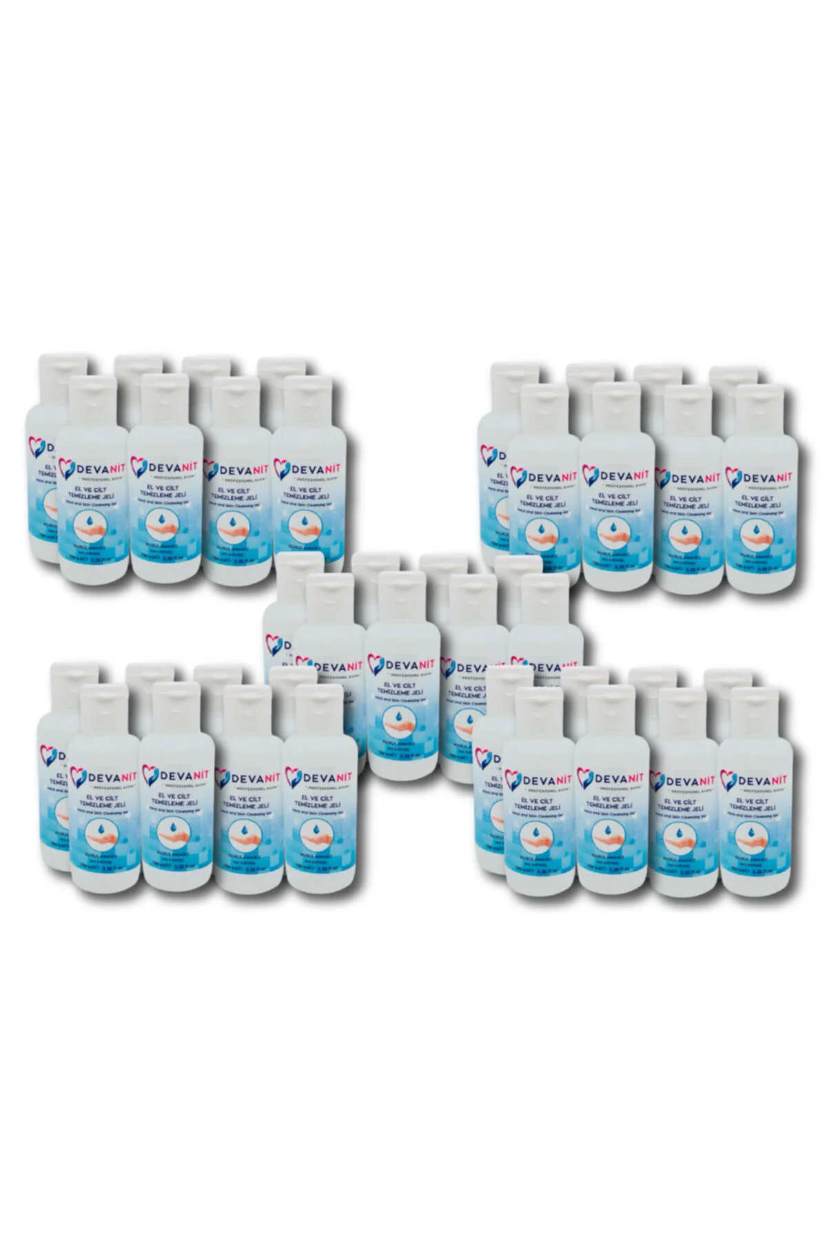 40 Adet, 100 ml Jel Devanit Dezenfektan - El Temizleme Jeli