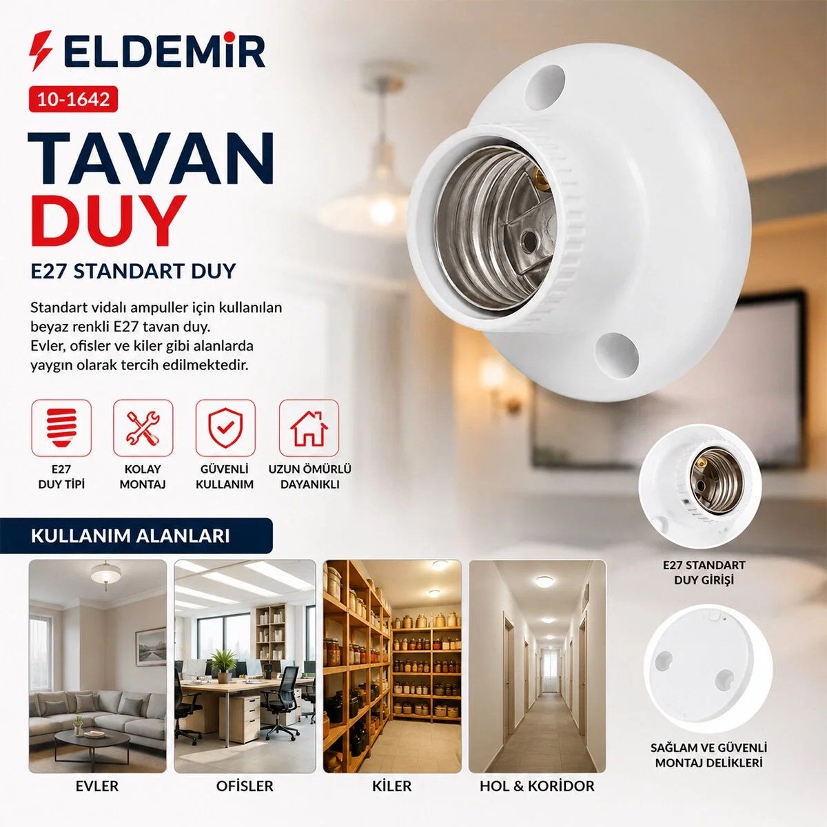 40 Adet E27 Kolay Montaj Tavan Duy Bx40 Fiyatı, Yorumları ve Özellikleri