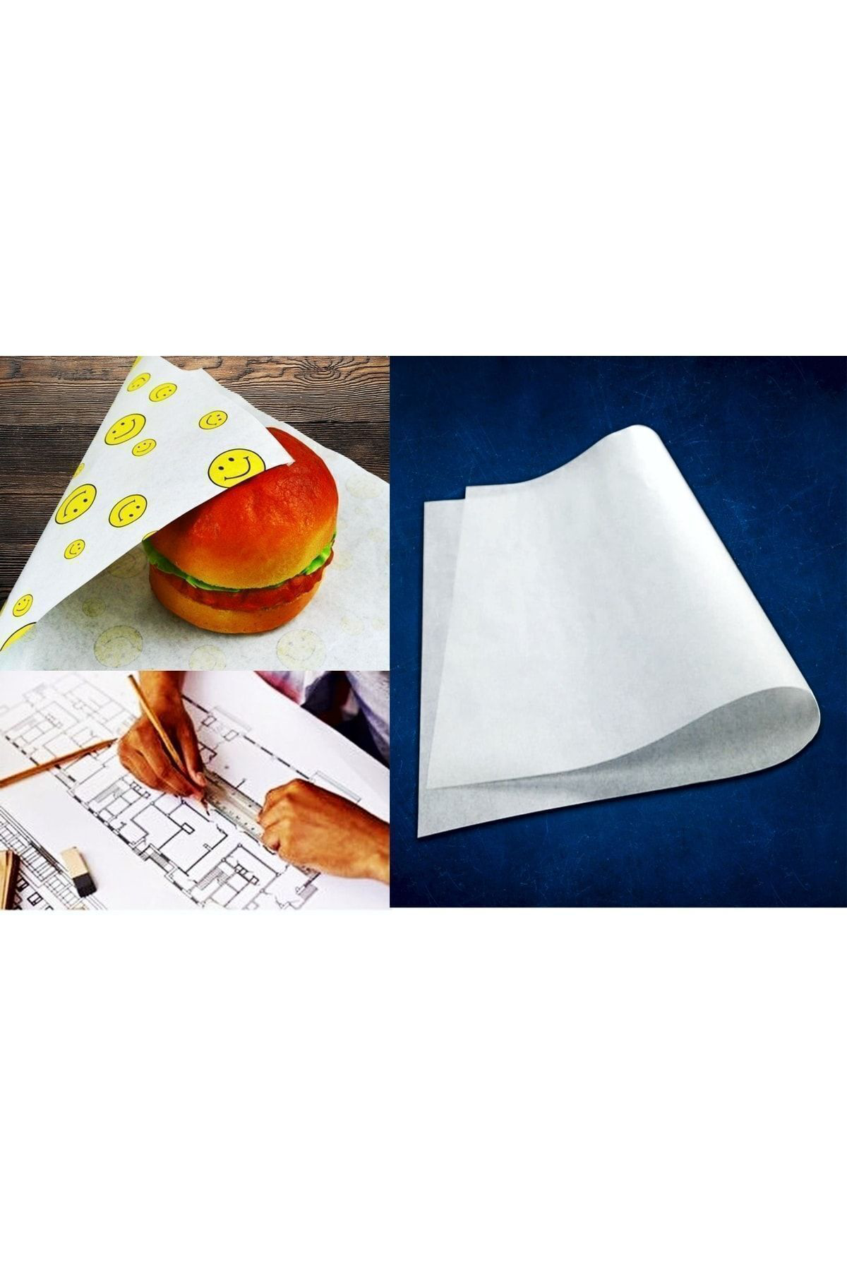 Kika 40 Adet Yağlı Kağıt Parşömen/Milaj Kağıdı İ 100X70 Cm 45 Gr. P.K