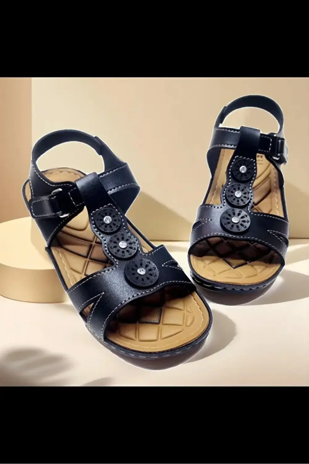 40 Numara Lüks Siyah Renk Yumuşak Taban Sandalet