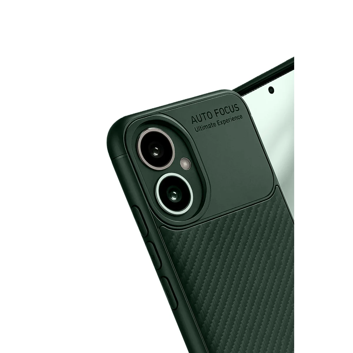 400 Kılıf Auto Focus Karbon Kapak - Koyu Yeşil, Maksimum Koruma ve Stil