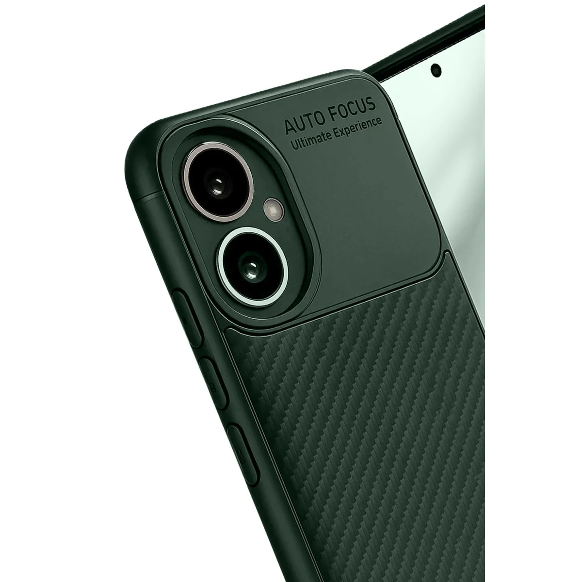 400 Kılıf Auto Focus Karbon Kapak - Koyu Yeşil, Maksimum Koruma ve Stil