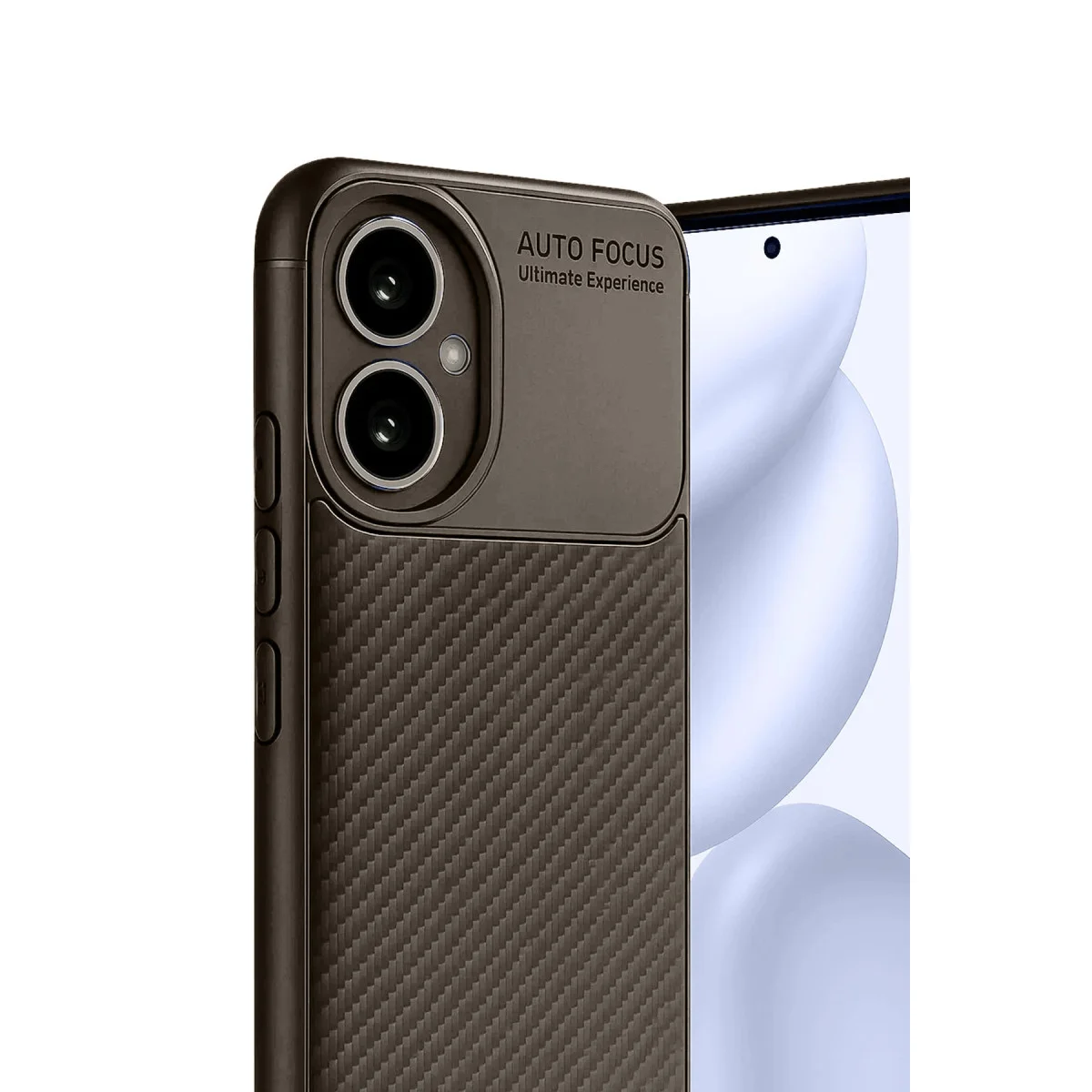 400 Kılıf Auto Focus Karbon Kapak - Kahverengi (Maksimum Koruma ve Stil)