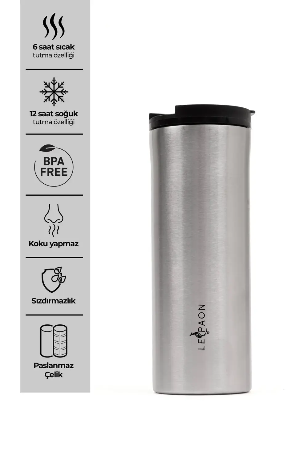 400 ml Paslanmaz Çelik Termos 6 Saat Sıcak 12 Saat Soğuk Tutan Va