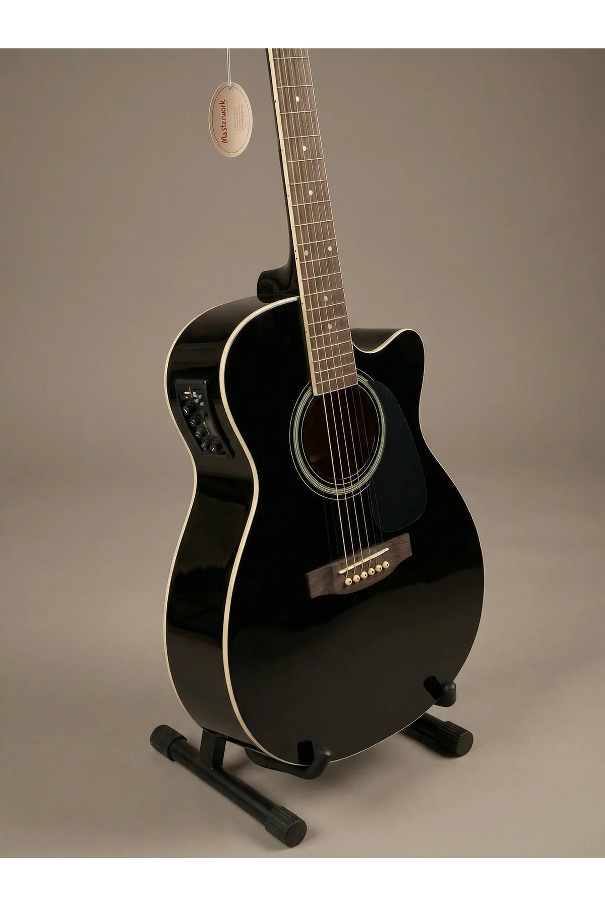 4000CE-BK Siyah Elektro Akustik Gitar Seti (Pena, Askılık, Pickguard, Kablo)