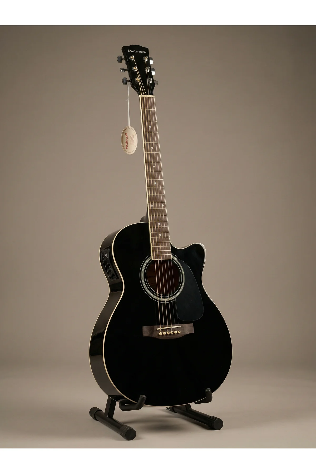 4000CE-BK Siyah Elektro Akustik Gitar Seti (Pena, Askılık, Pickguard, Kablo)