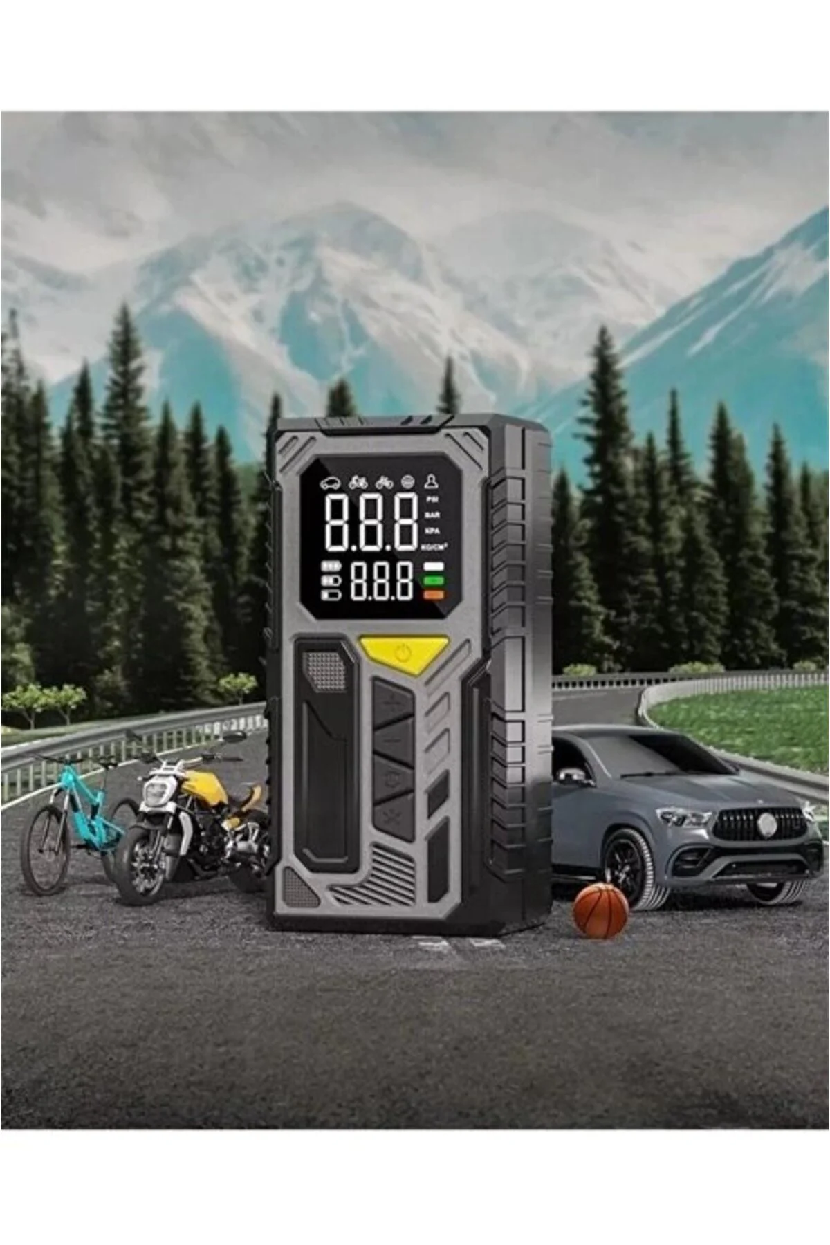 4000mah Ha Kompresörü Powerbank Özellikli Kompresör Araba Bisikle