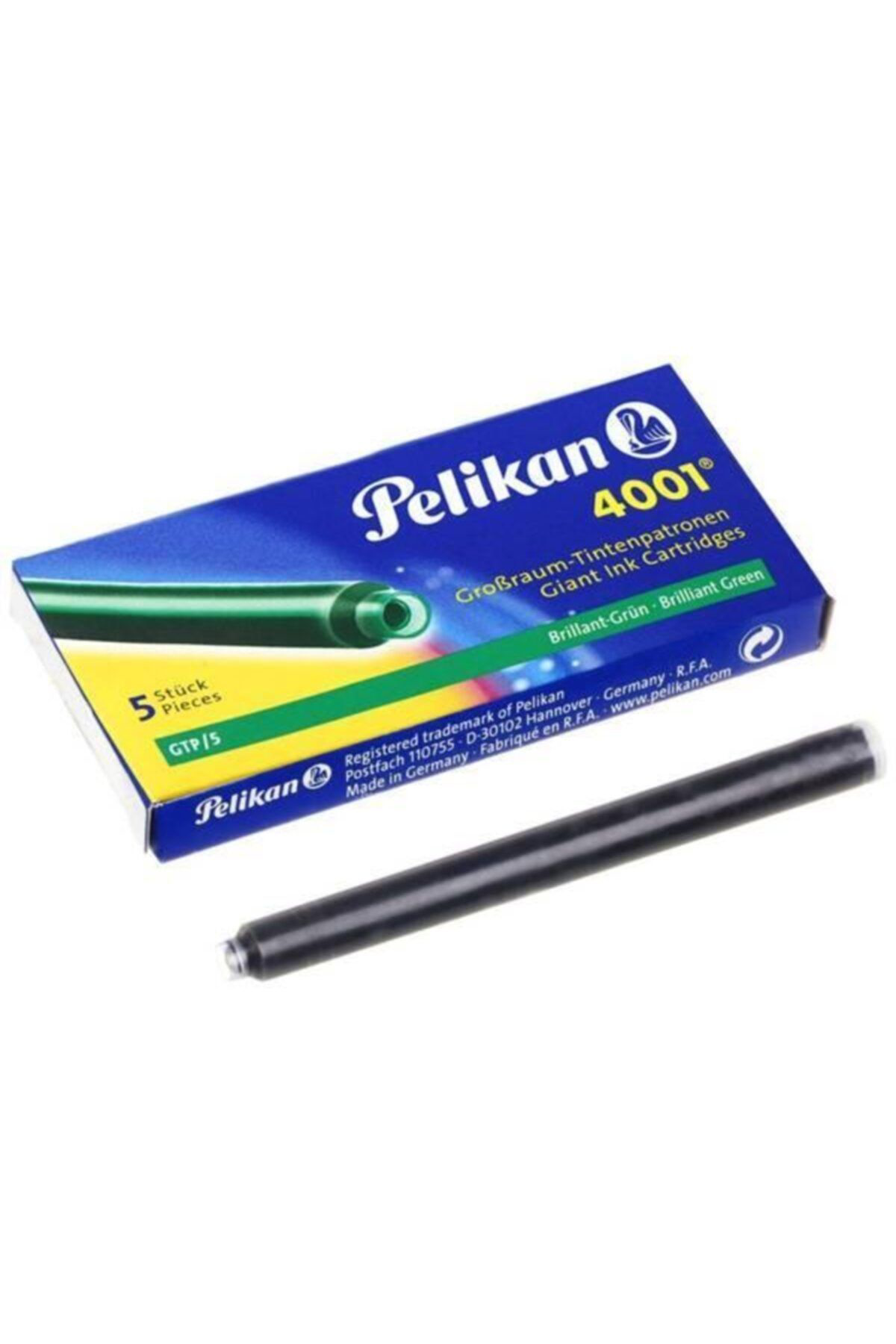 Pelikan 4001 Uzun Mürekkep Kartuşu 5`Li Kutu Yeşil