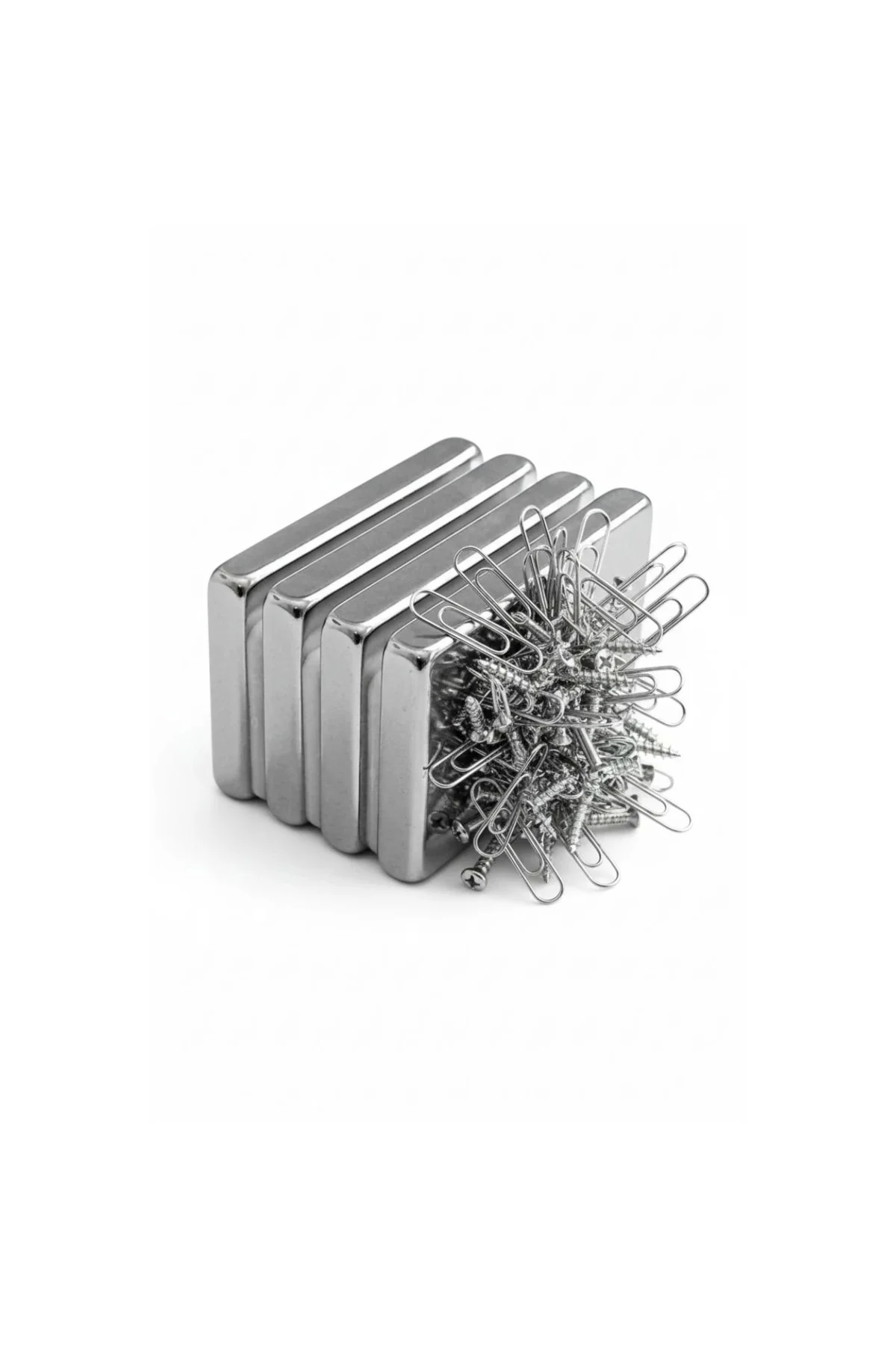 40×20×5 mm N35 Neodyum Mıknatıs – Nikel Kaplama, Köşeli (10’lu Pa