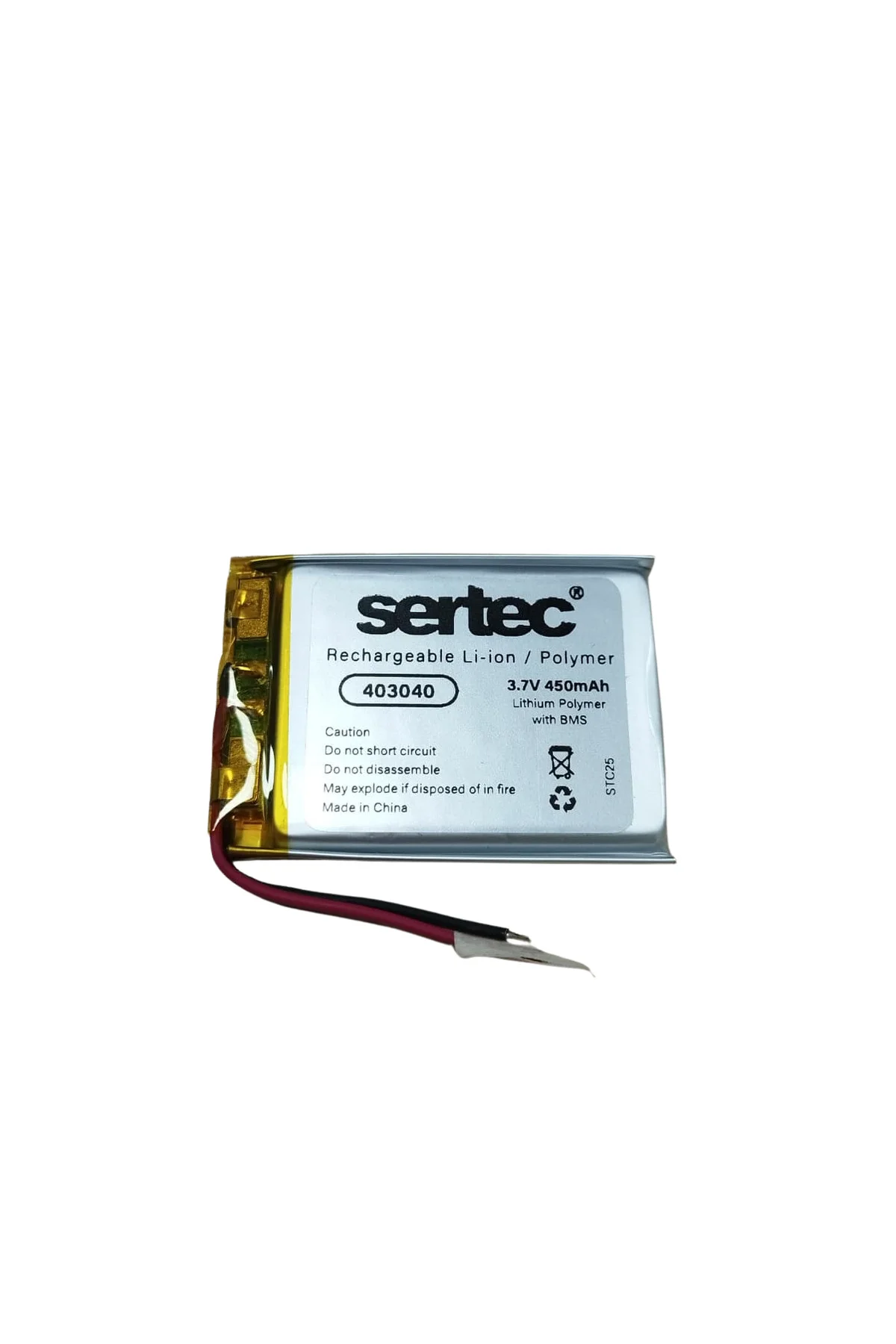 403040 3.7V 450 MAh Li-Polymer Pil (Devreli/1.5A)