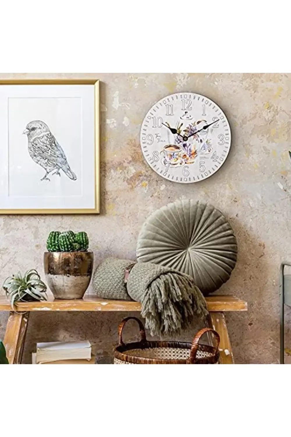 404-2631T-INT 12 İnç Kuvars Duvar Saati, Beyaz 1178227