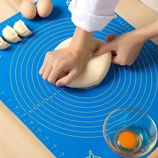 40*50 cm Silikon Ölçekli Kullanımı Kolay Hamur Açma Matı Ekmek Ma