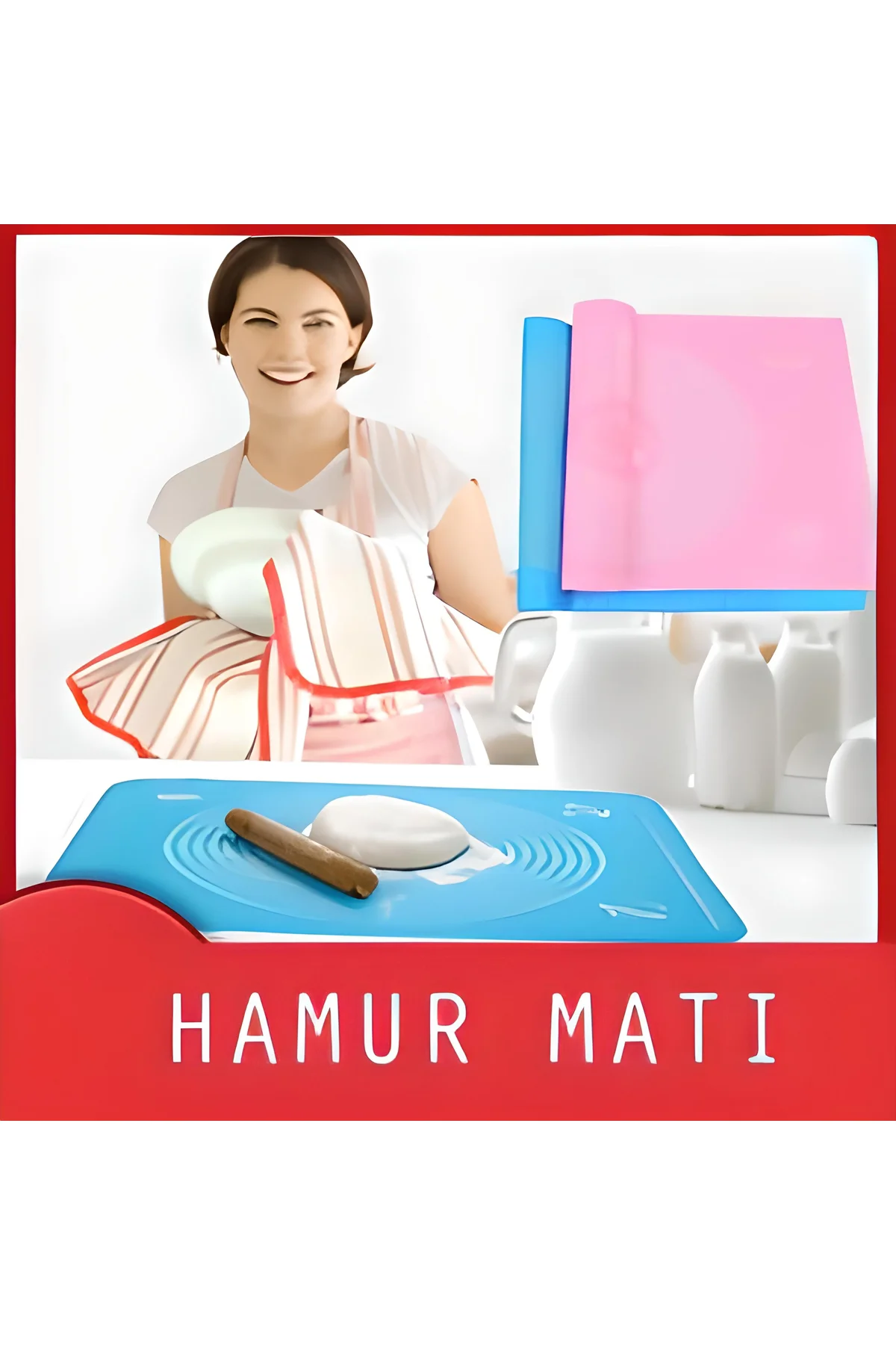 40*50 cm Silikon Ölçekli Kullanımı Kolay Hamur Açma Matı Ekmek Ma