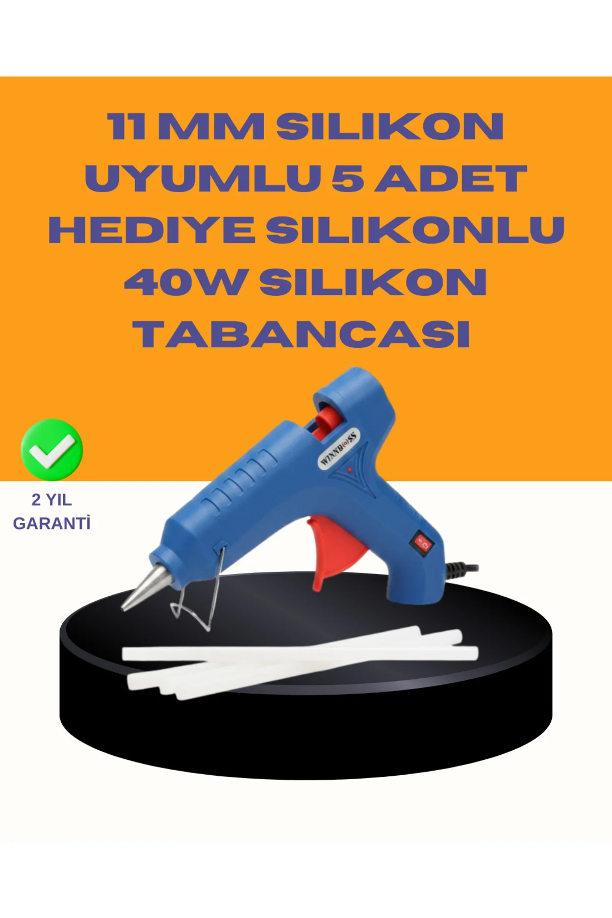 40W Sıcak Mum Silikon Tabancası 5 Silikon Hediyeli Hızlı Yapıştır