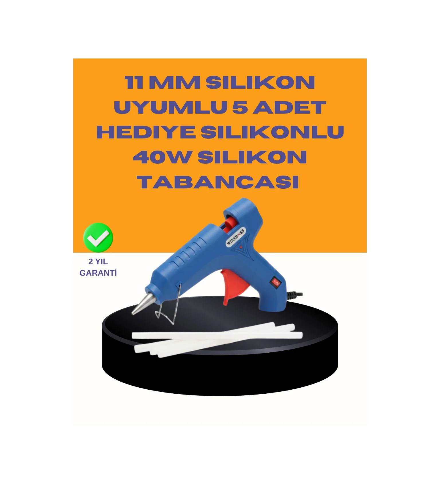 40w Sıcak Mum Silikon Tabancası 5 Silikon Hediyeli Hızlı Yapıştır