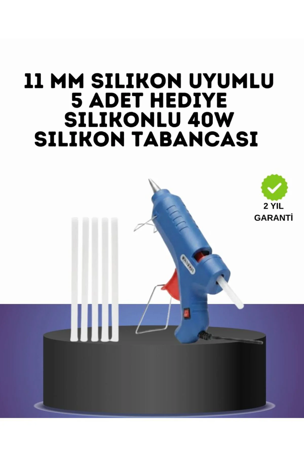 40w Sıcak Silikon Tabancası 5 Silikon Hediyeli Dayanıklı Tasarım
