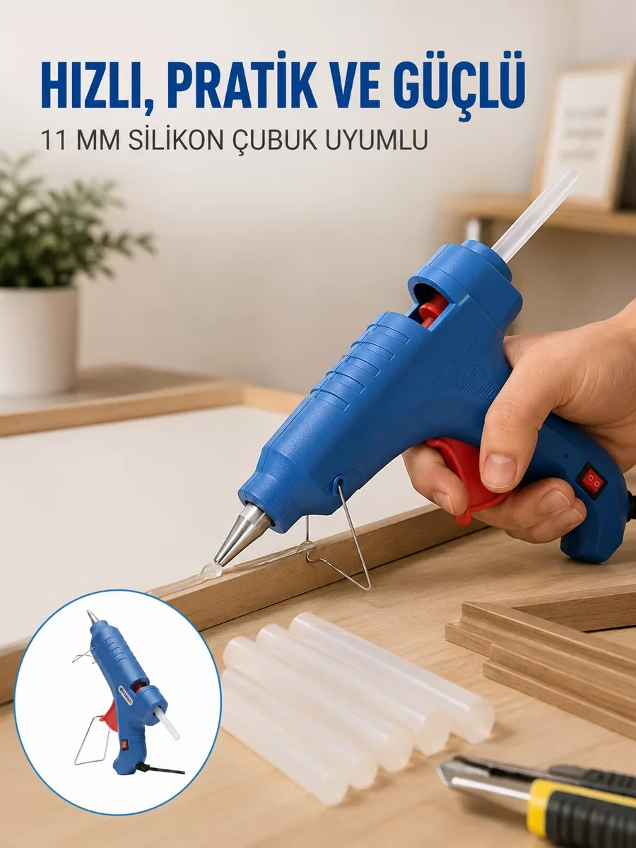 40W Sıcak Silikon Tabancası - 5 Silikon Hediyeli Yeni Nesil Fiyatı, Yorumları ve Özellikleri
