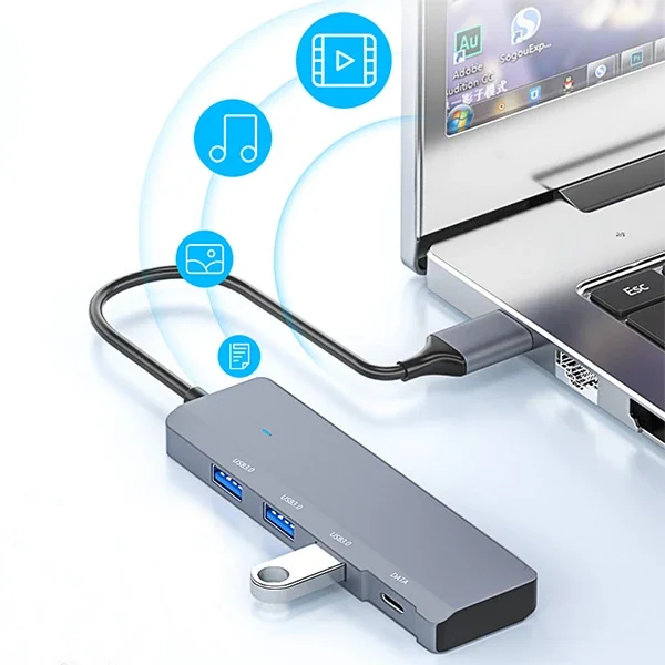 4'1 Type-C USB Hub adaptörü ile çok-portlu karmaşaya son – Type-C&USB genişletici