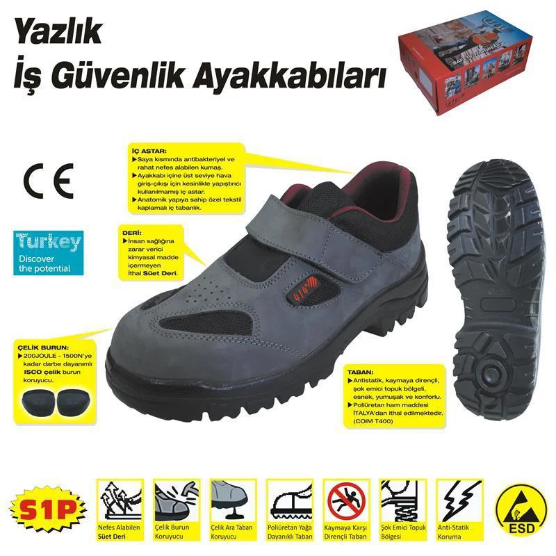 414 YAZLIK S1 40 No Çelik Blu Ayakkabı
