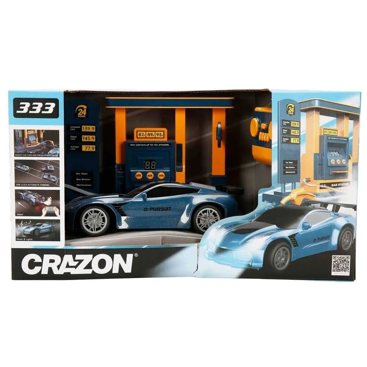 41627 SUN-ZHC-CRN-RC ARABA BENZİN İSTASYONLU DUMAN PÜSK 2 4GHZ SES IŞIK