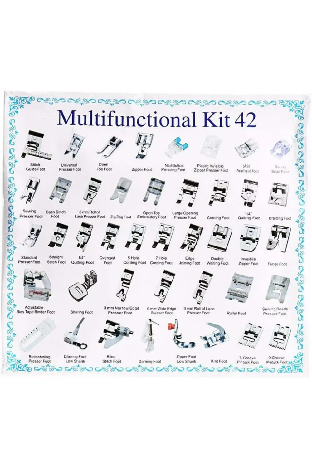 Tuhafiyecimiz 42 Parça Ev Tipi Dikiş Makine Ayak Seti (Brother, Singer, Janome