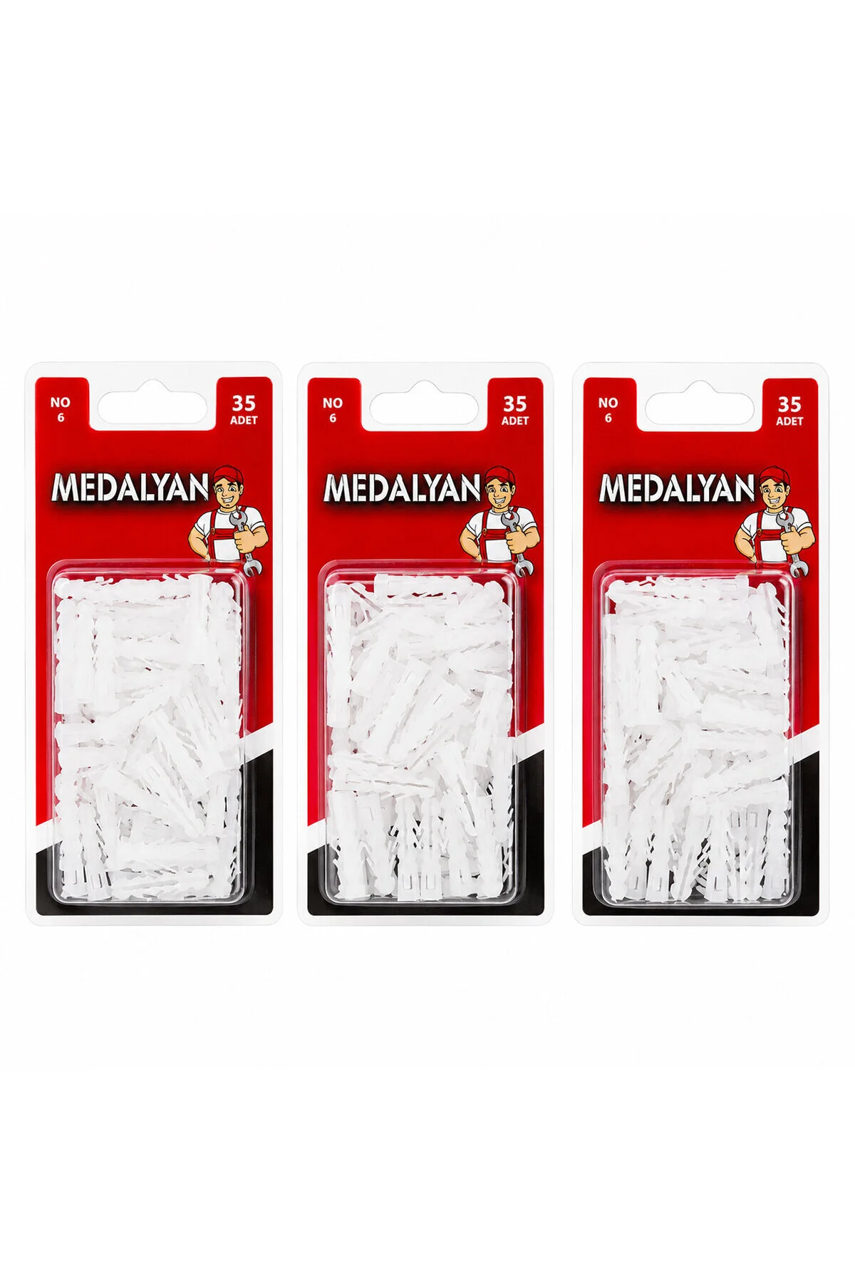 420 Adet NO-6 Dübel Beyaz - Plastik 12X35PCS 420 Adet NO-6 Dübel Beyaz - Plastik 12X35PCS