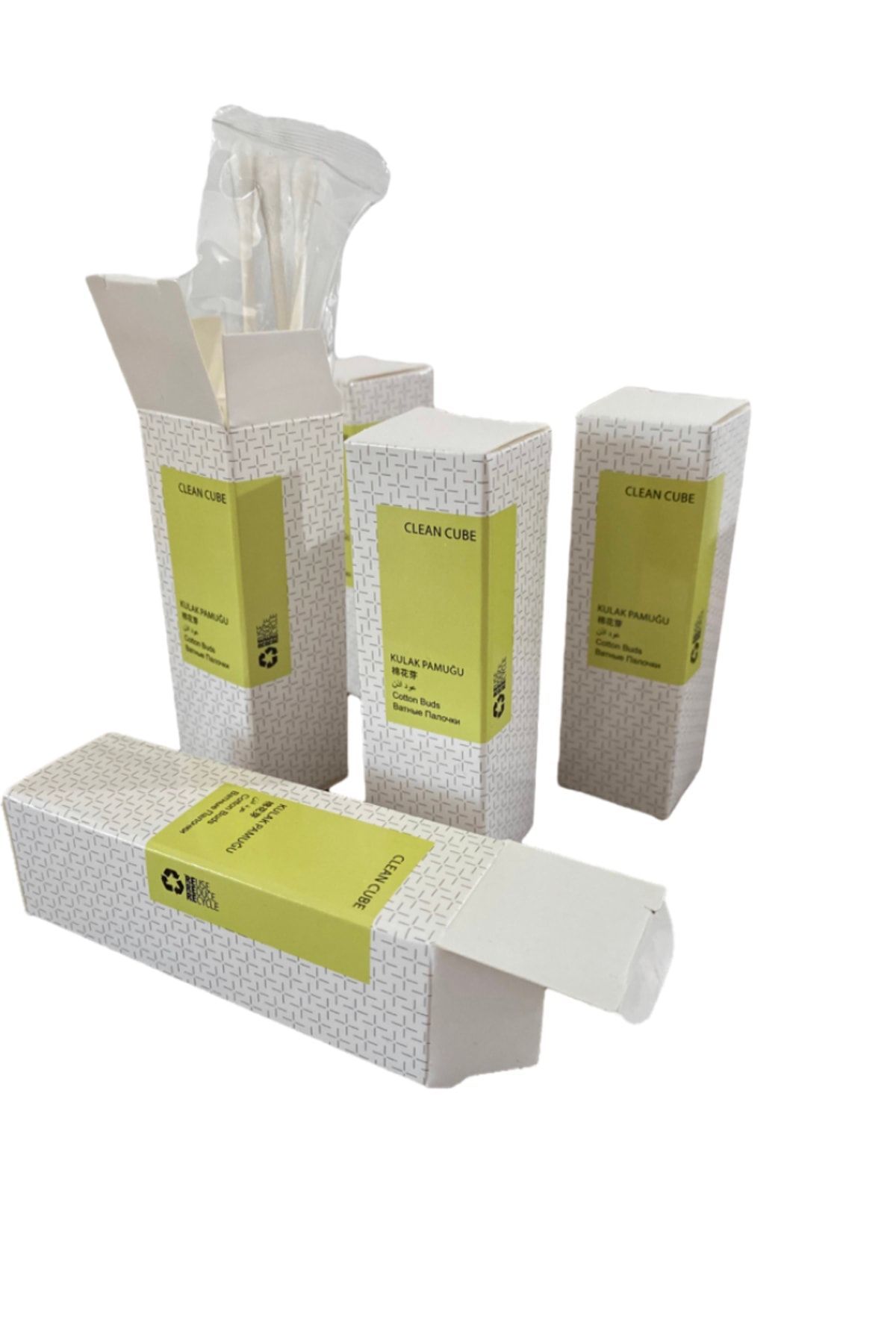 Clean Cube 420 Adet Özel Kutulu 3’Lü Hijyenik Otel Tipi Kulak Pamuğu