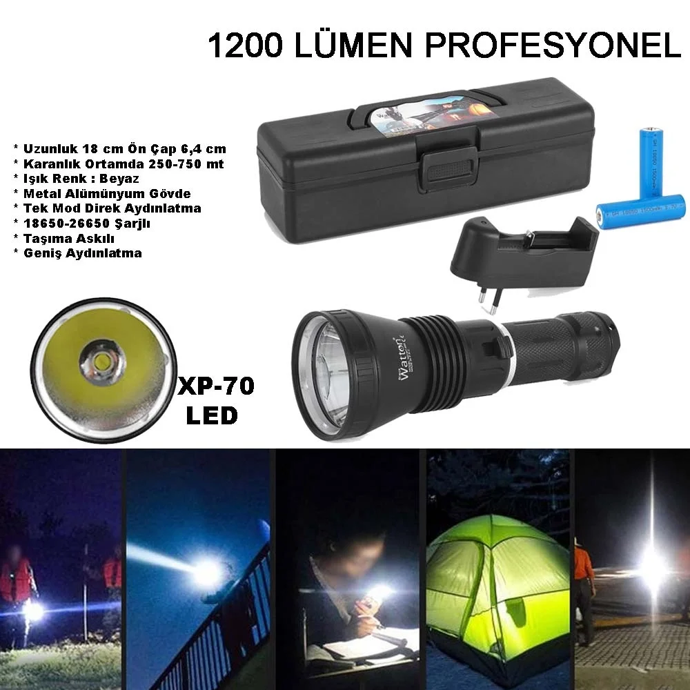 4200 Lümen Profesyonel Şarjlı El Feneri Wt-655 4200 Lümen Profesyonel Şarjlı El Feneri Wt-655