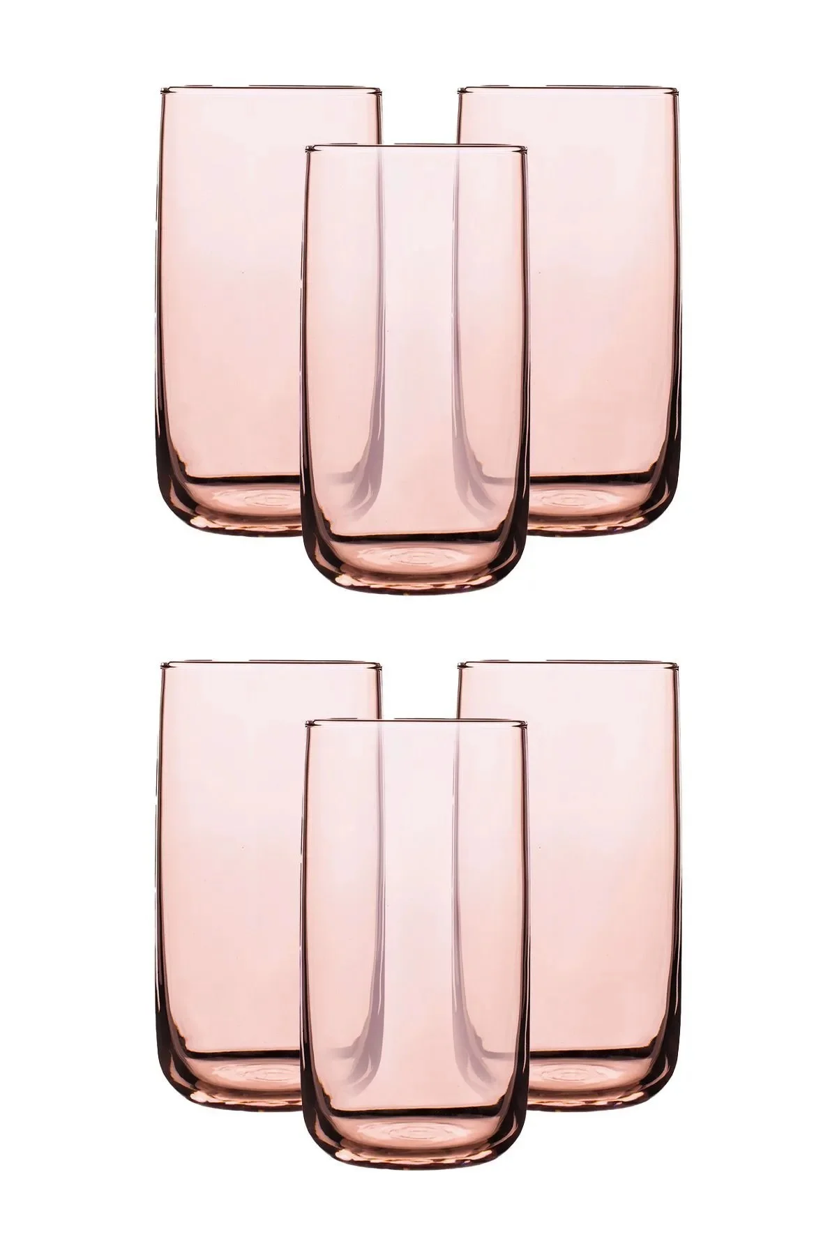 420805 6 Lı Pembe Meşrubat Bardağı 365cc